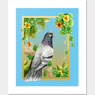 Botanical Pigeon Posters and Art